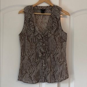 Ann Taylor factory cotton ruffled blouse